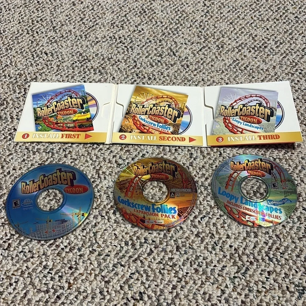 RollerCoaster Tycoon Gold Edition PC Game. 3 CD Set